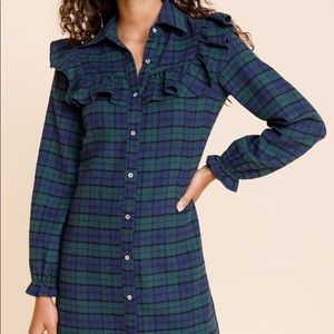 EUC: Francesca’s Amanda Ruffle Plaid Mini Dress